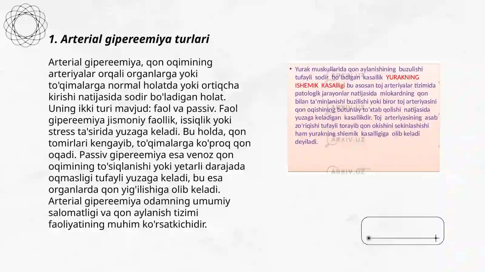 Arterial va venoz giperemiya, aralash giperemiya bilan gemodinamika va limfa tizimi 3