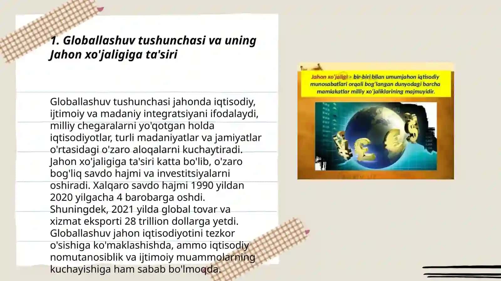 Jahon xo'jaligining globallashuvi yo'nalishlari va ziddiyatlari 3
