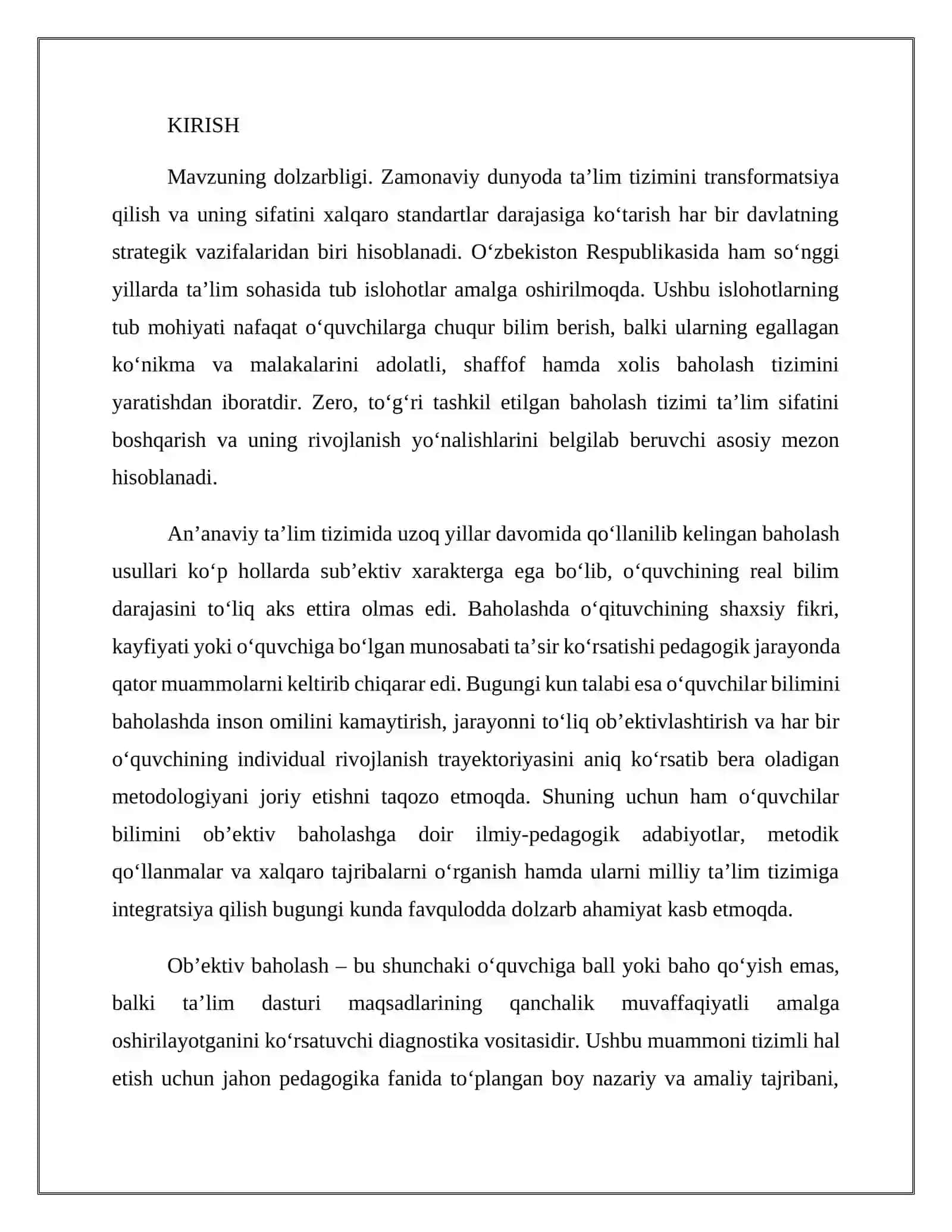 O‘quvchilar bilimini ob’ektiv baholashga doir adabiyotlar bilan tanishish 3