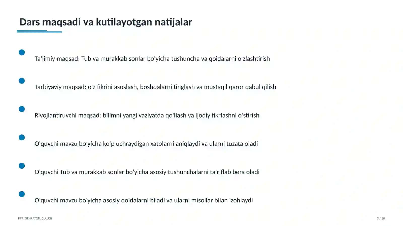 Tub va murakkab sonlar (5-sinf) 3