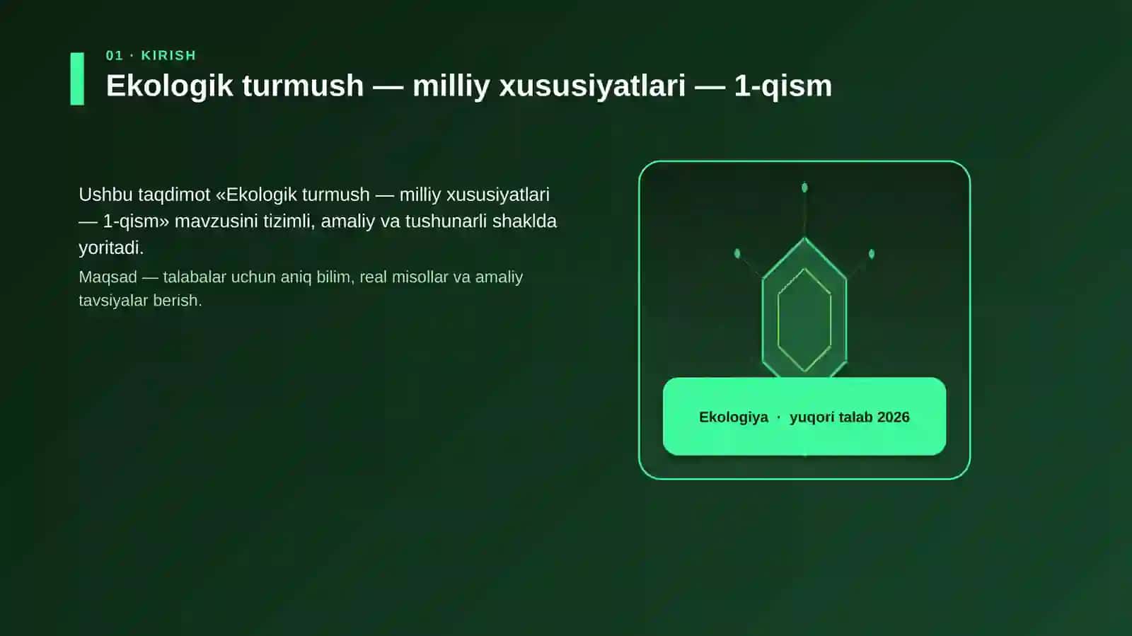 Ekologik turmush — milliy xususiyatlari — 1-qism 3