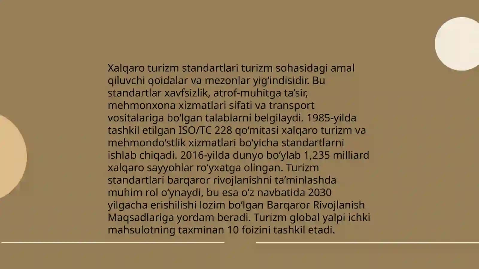 Xalqaro turizm standartlari 3