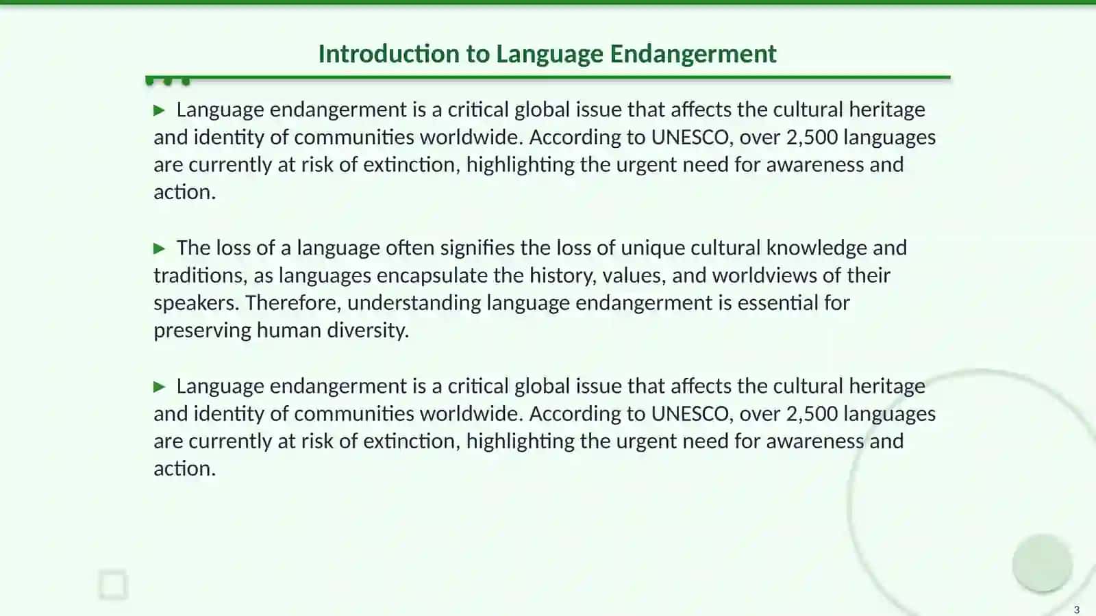 Endangered Languages Around the World 3