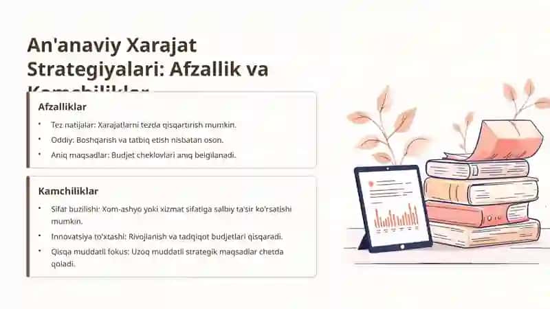 Xarajatlar Strategiyasi: Kelajak Sari Yo'l 3