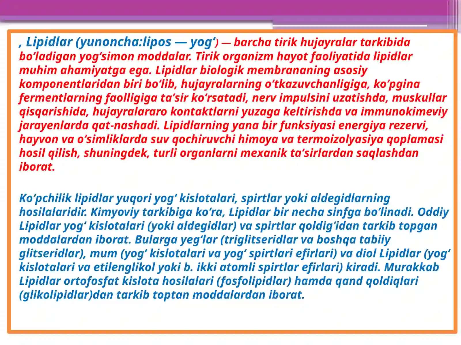Lipidlar almashinuvi biokimyosi 3