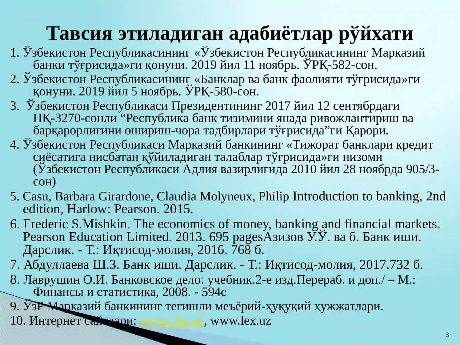 Банк иши ва бухгалтерия ҳисоби 3