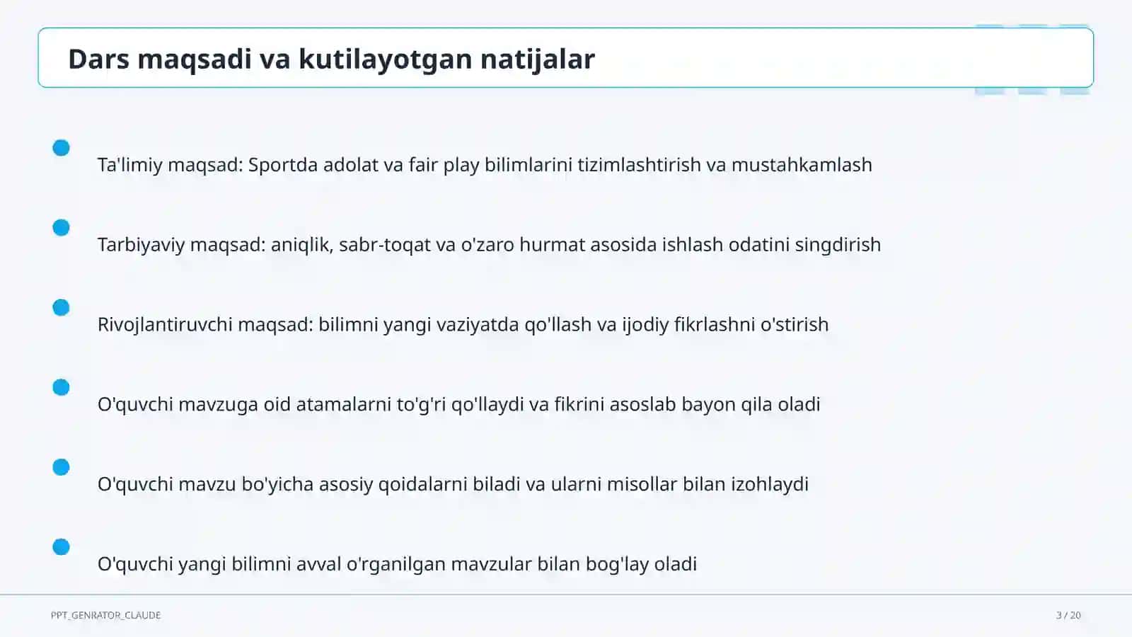 Sportda adolat va fair play (10-sinf) 3