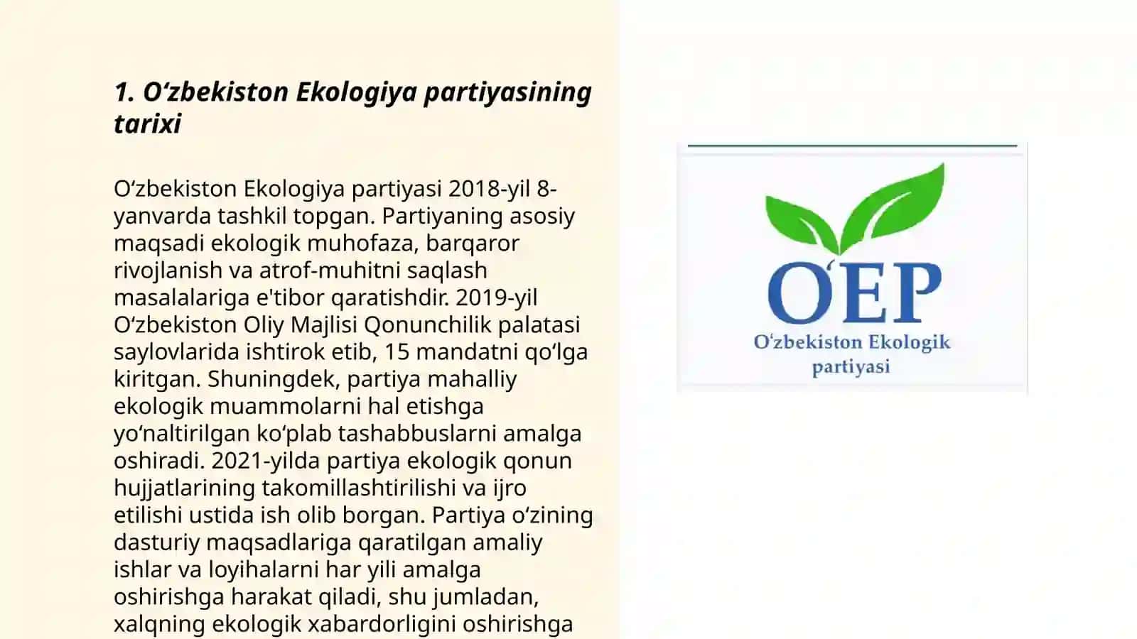 O’zbekiston Ekologiya Partiyasi haqida Barcha Malumotlar 3