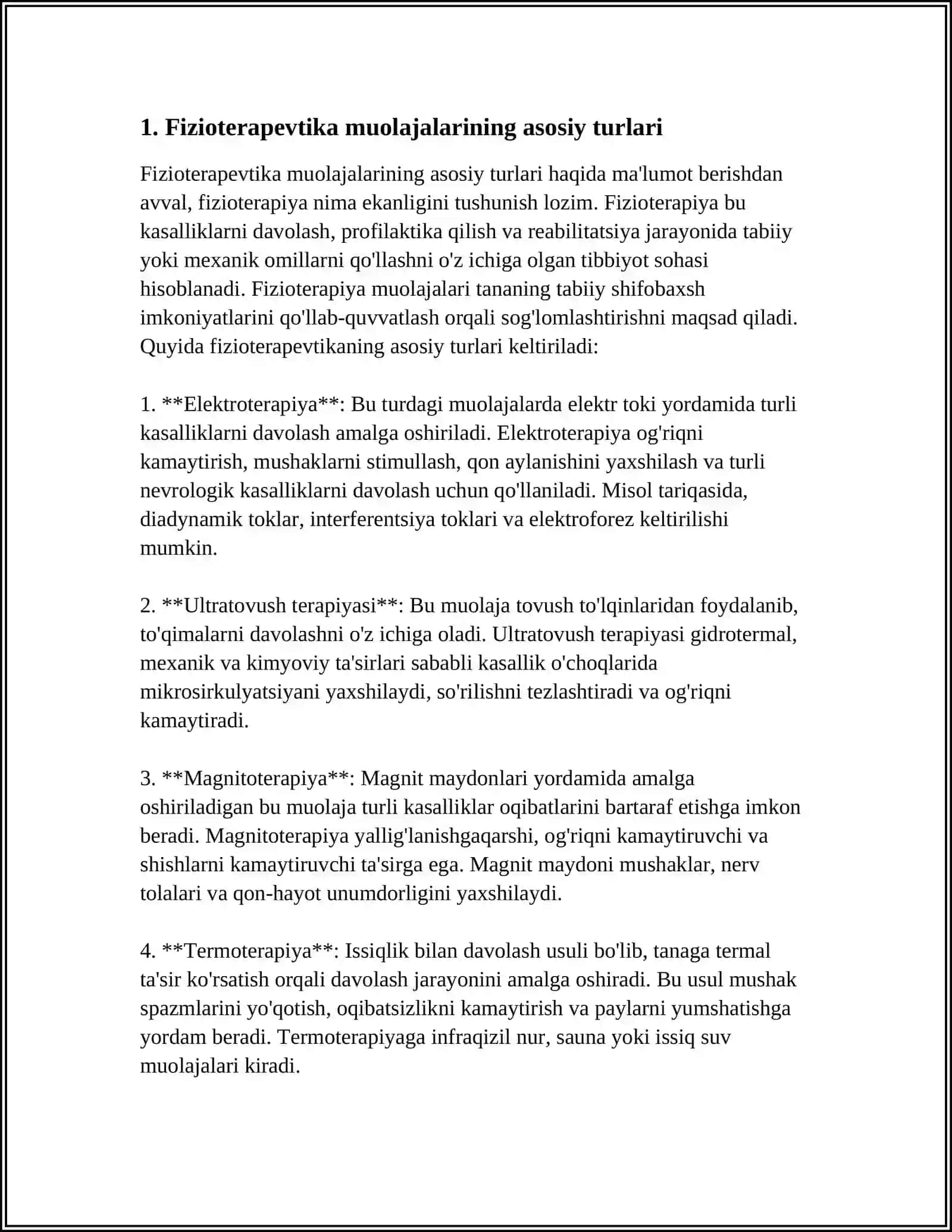 FIZIOTERAPEV-TIK MUOLAJALAR O'TKAZISH TARTIBI 3