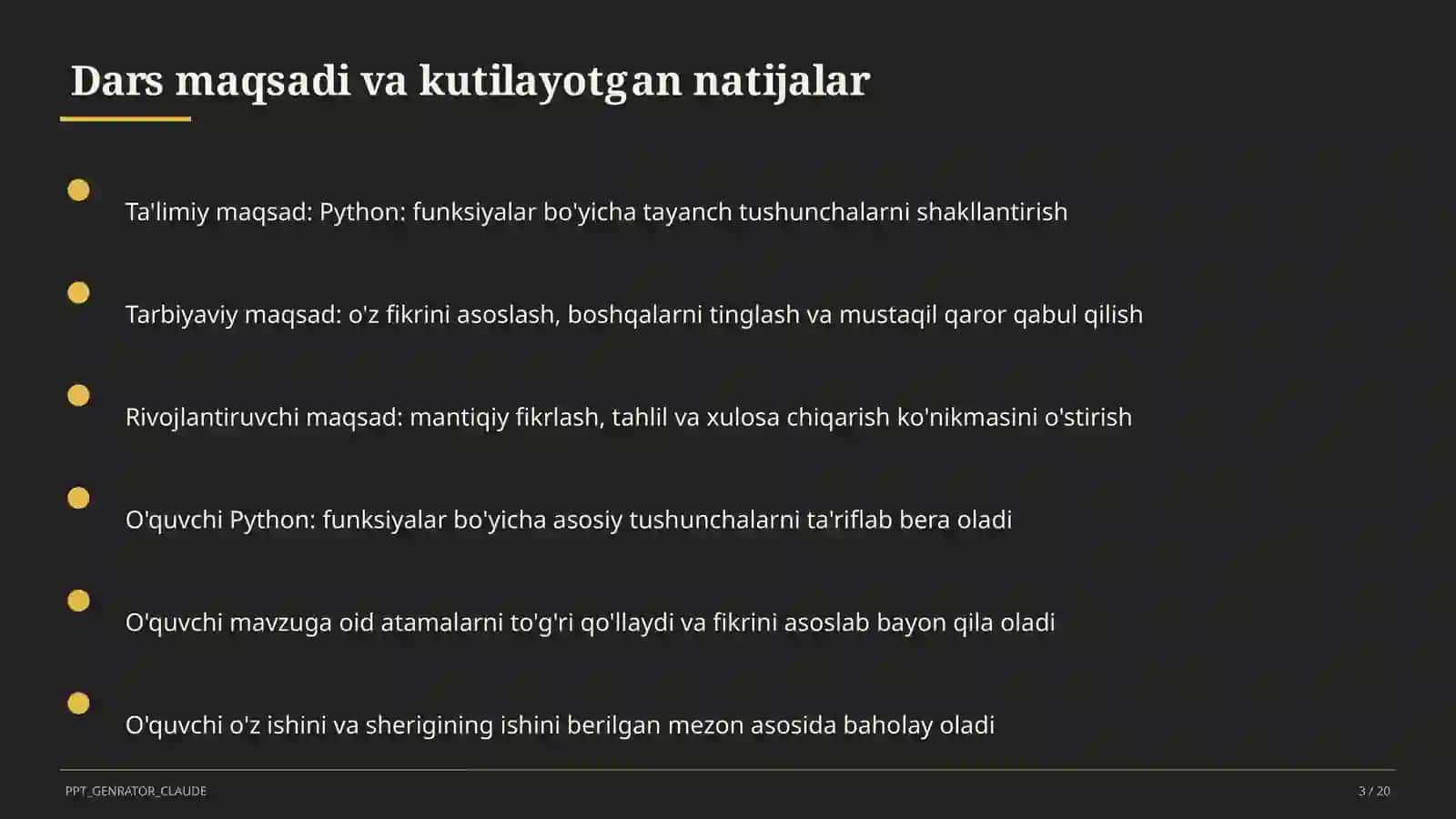 Python: funksiyalar (9-sinf) 3