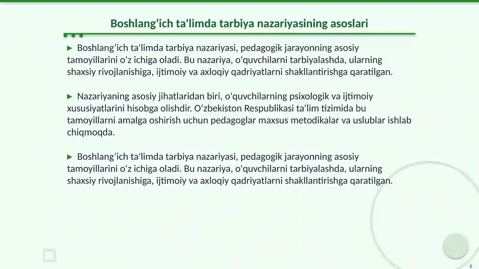Boshlang‘ich ta'limda tarbiya nazariyasi 3