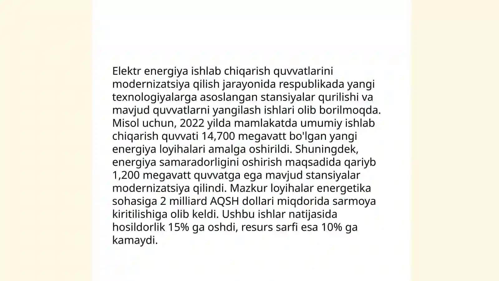 Elektr energiya ishlab chiqarish quvvatlari 3
