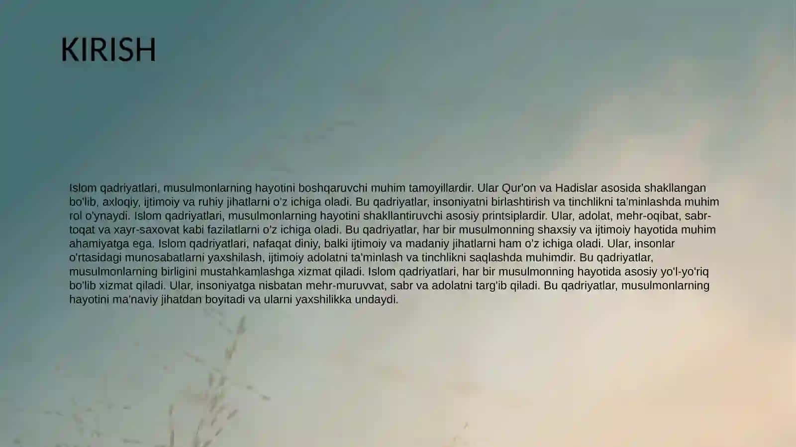Islom qadriyatlari 3