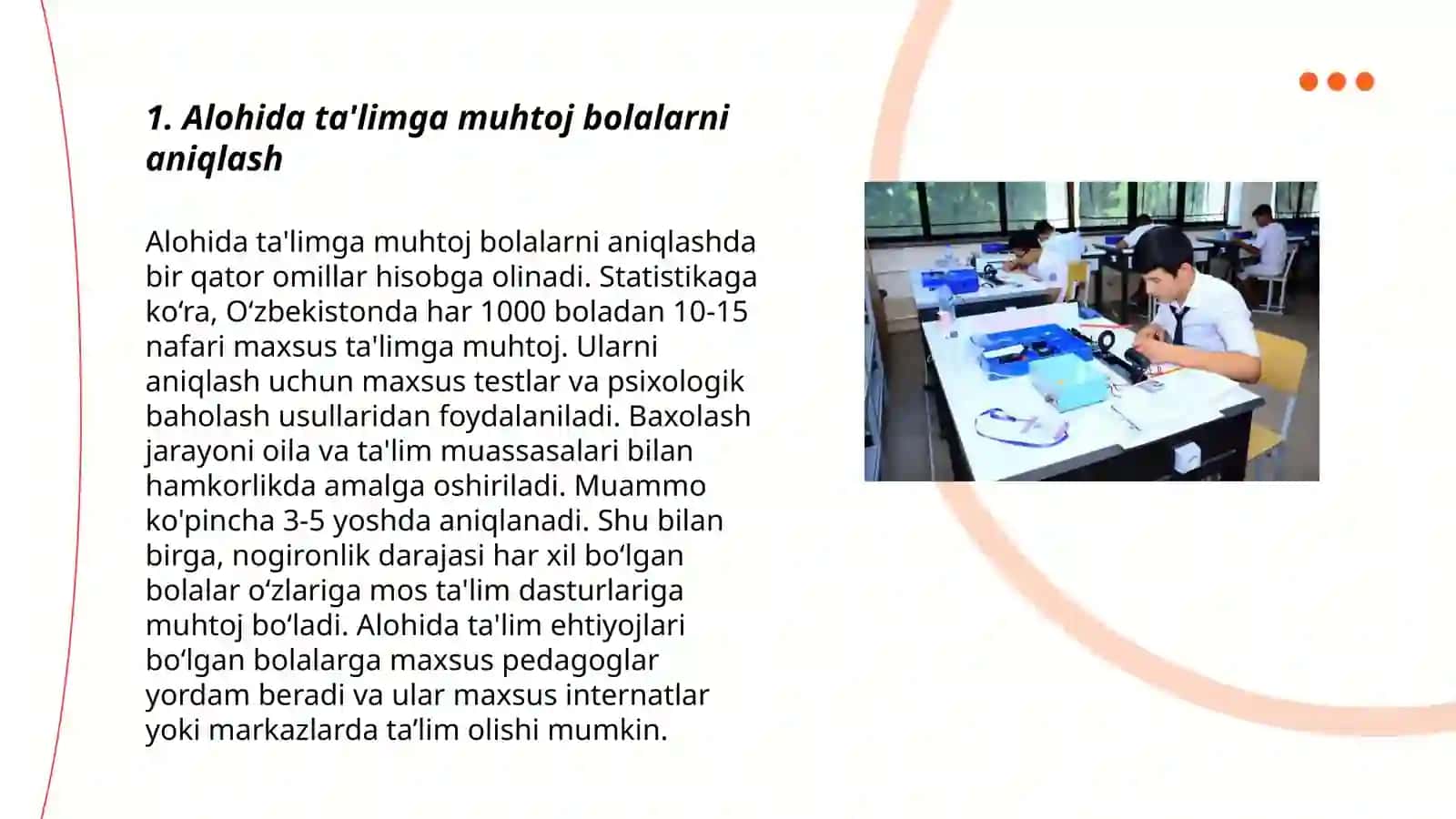 Umumta'lim maktablarida alohida talimga muhtoj bolalar uchun kompleks talimni amalga oshirishning asosiy bosqichlari 3