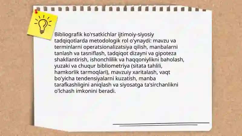 Bibliografik ko'rsatkichlarning ijtimoiy-siyosiy tadqiqotlardagi o'rni va ahamiyati 3