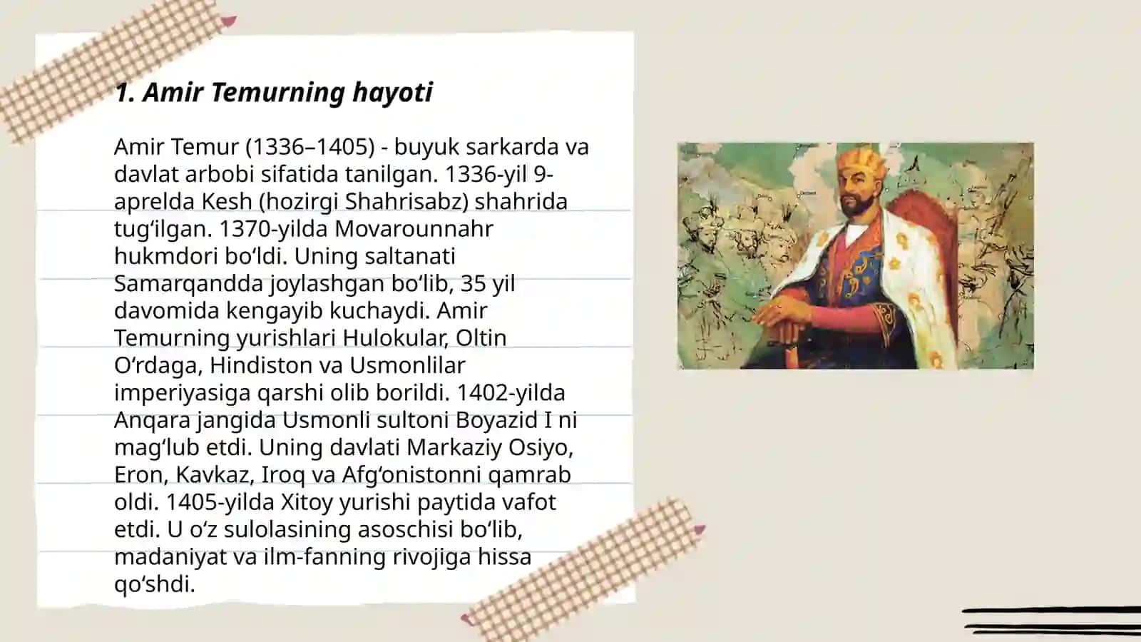 Amir Temur- Buyuk davlat arbobi Abdullayev Islom 3