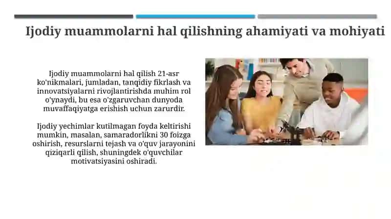 Darsdagi kreativ muammolarnihaletish 3