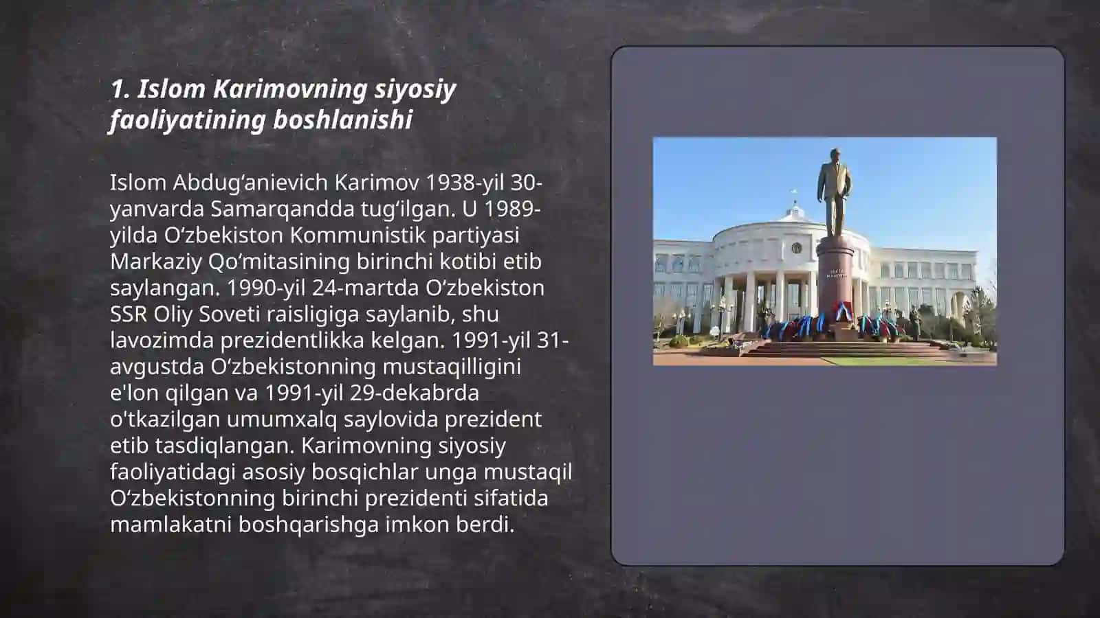 Islom Karimov o‘zbekiston ni birinchi prezidenti mustaqillik deklorasiyasi va uning tarixiy ahamiyati 3