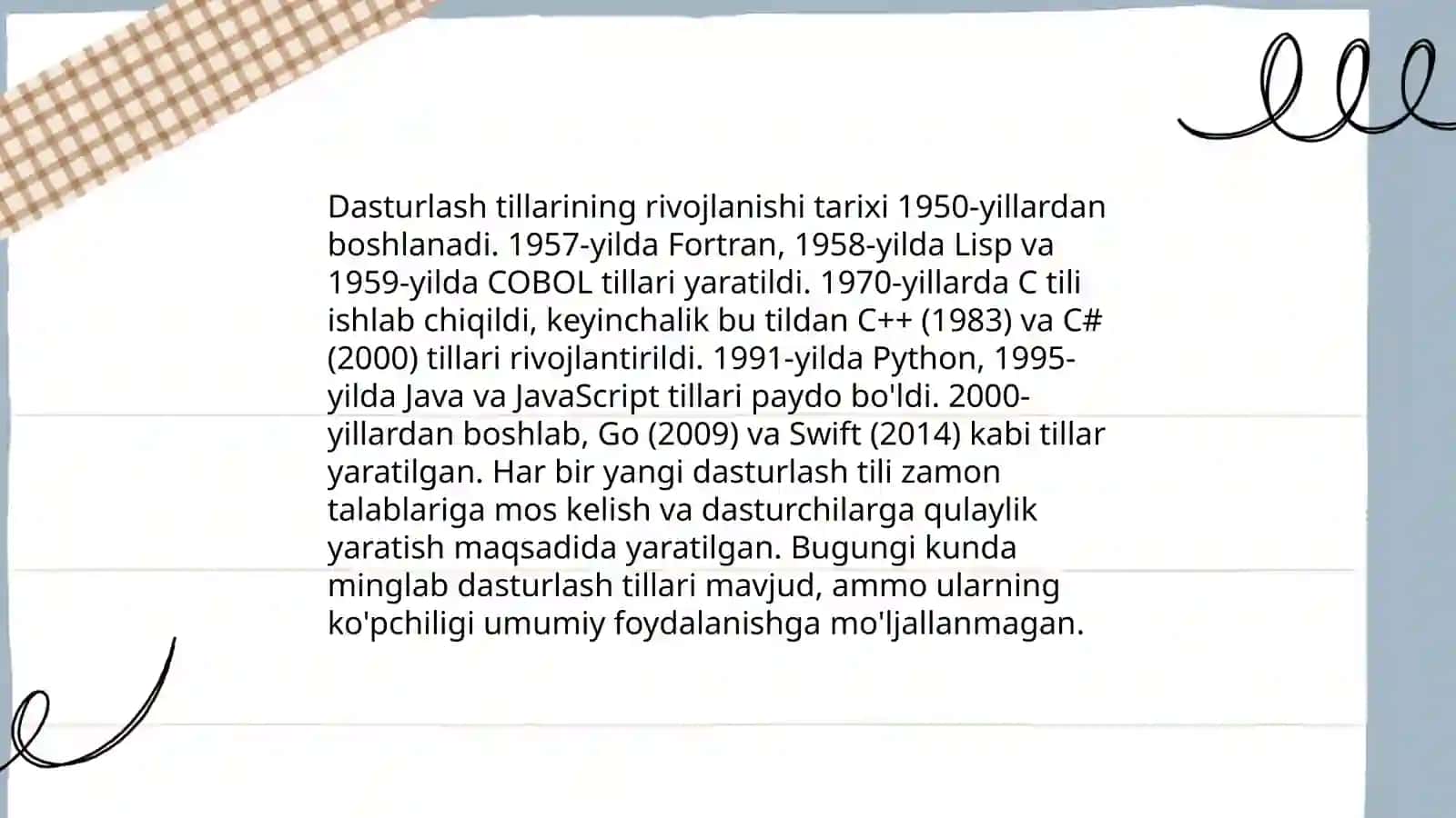 Dasturlash tillarining rivojlanishi 3