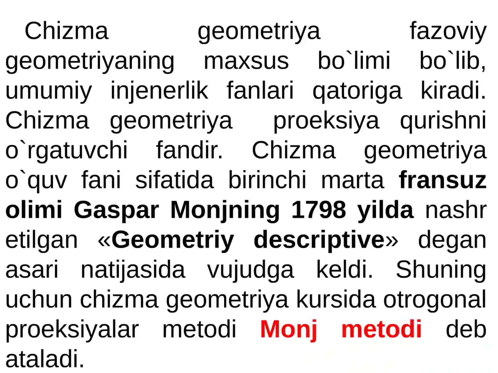 Chizma geometriya fani, uning vazifalari 3