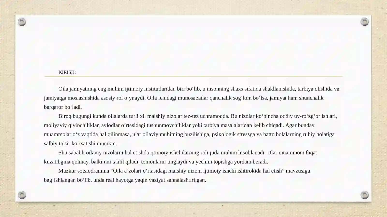 Oila a’zolari oʻrtasidagi maishiy nizoni ijtimoiy ishchi ishtirokida hal etish 3