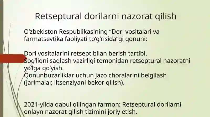 O'zbekistonRespublikasiPrezidentiningretsepturagaasoslanganqonunvafarmoyishlari 3