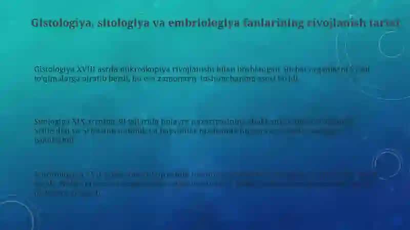 Gistologiya, Sitologiya va Embriologiya Fanlari 3