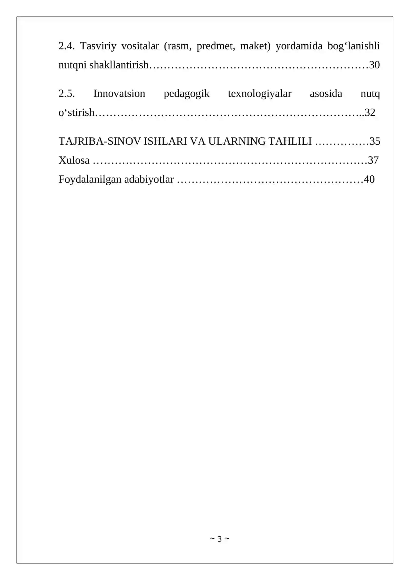 Tevarak atrof bilan tanishtirish jarayonida maktabgacha katta yoshdagi Bolalarning nutqini oʻstirish usullari. Kurs ishi 3