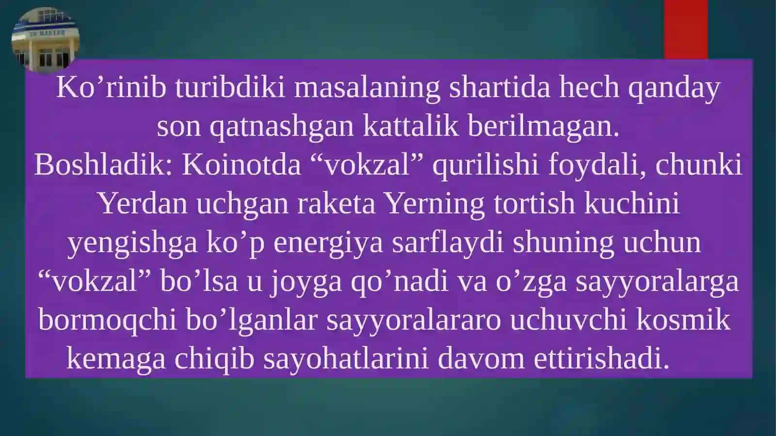 Fizika fanidan Butun olam tortishish qonuni mavzusi boyicha masalalar yechish 3
