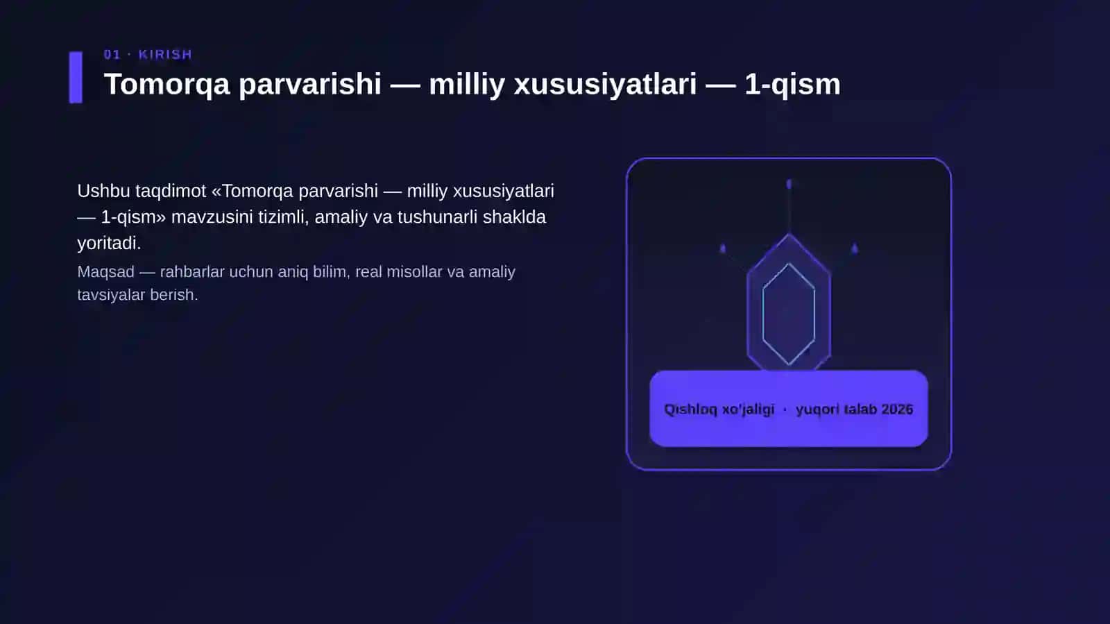 Tomorqa parvarishi — milliy xususiyatlari — 1-qism 3