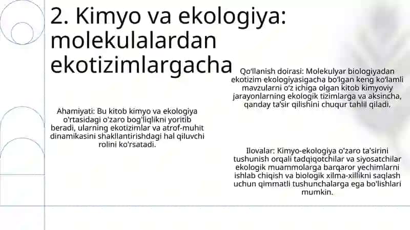 Kimyo Fanining Boshqa (Biologiya, Ekologiya, Geografiya Va H.K.) Fanlar Bilan Bogliqligi Boyicha Malumotlar Yozish 3