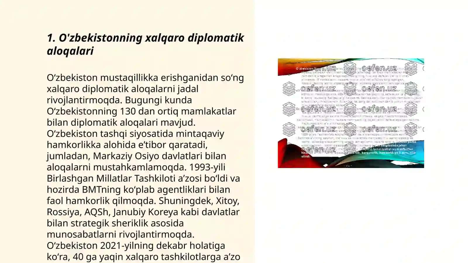 O'zbekiston va jahon hamjamiyati 3