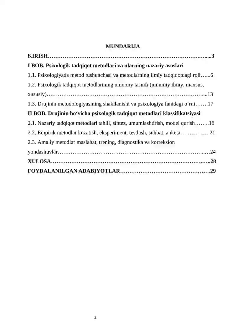 Drujinin bo'yicha metodlar klassifikatsiyasi                        Drujinin bo‘yicha psixologik tadqiqot metodlari klassifikatsiyasi 3