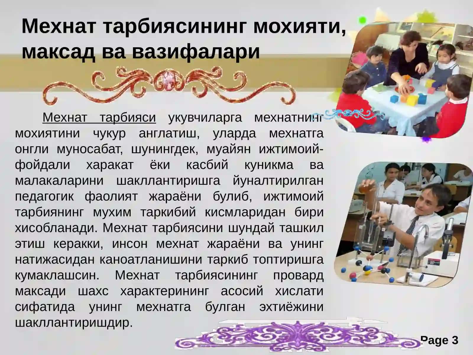 Mehnat va iqtisod tarbiyasining mohiyati, maqsad va vazifalari 3