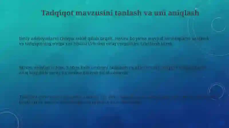 Sohaning dolzarb muammolariga baģishlangan ilmiy maqola ustida ishlash 3