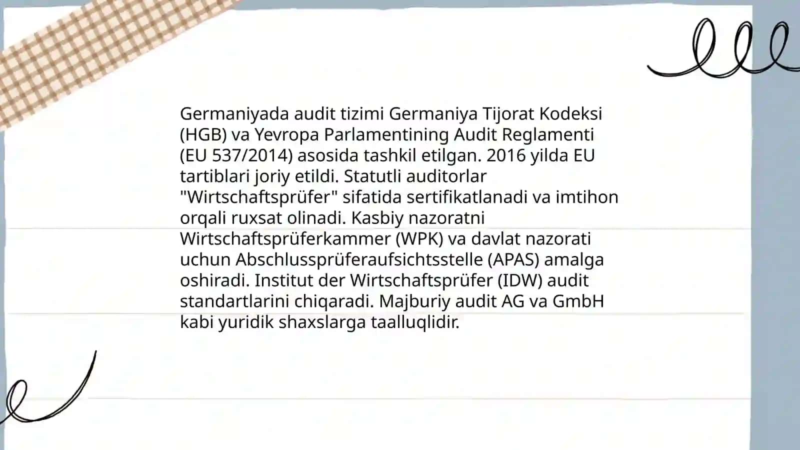 Germaniyada audit tizimi va uning tashkil etilishi 3