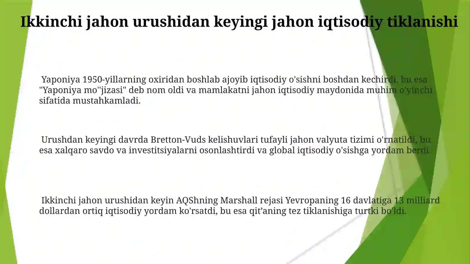 JAHON XÒJALIGI RIVOJLANISH BOSQICHLARI VA TENDENSIYALARI 3