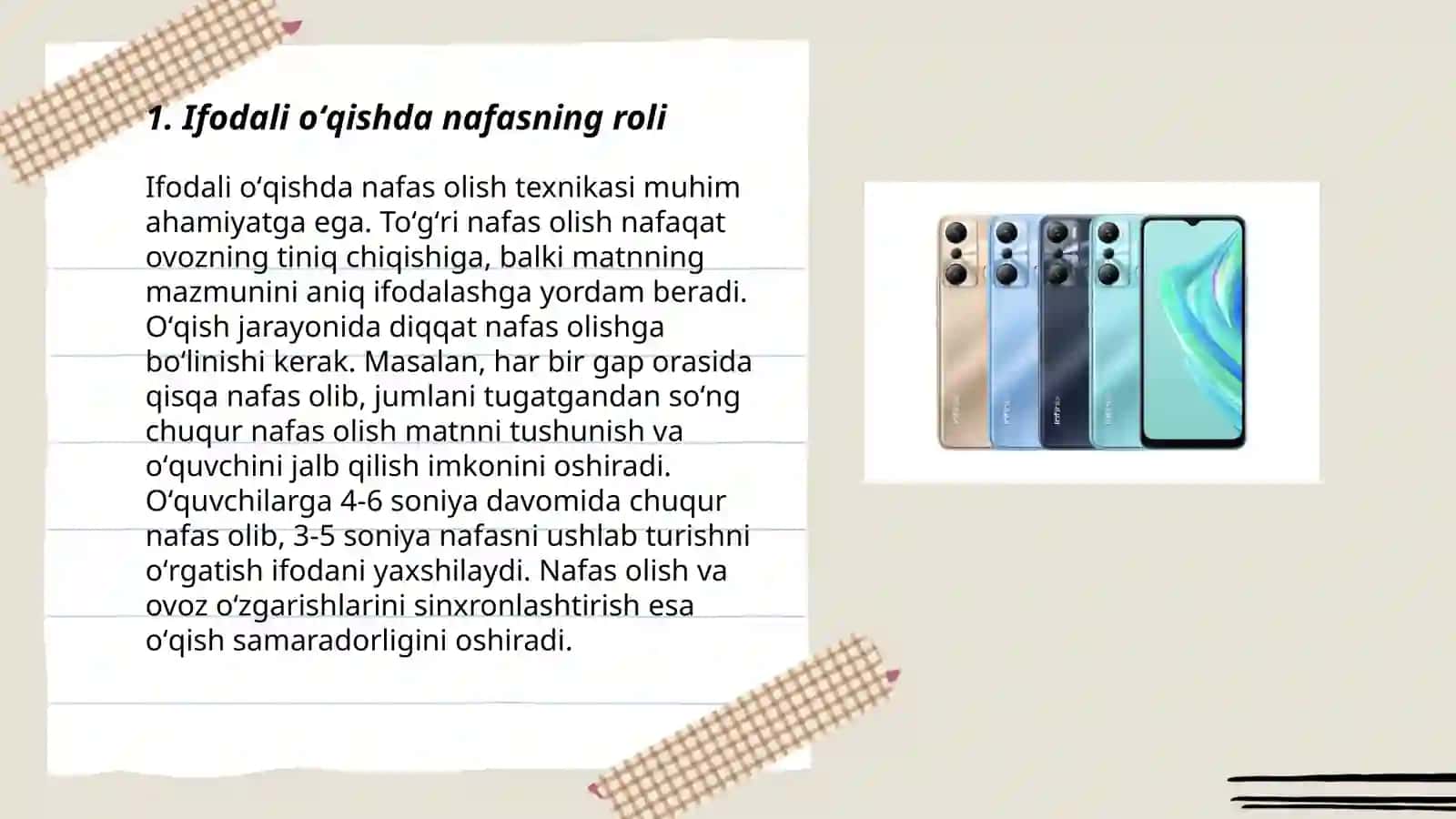 Ifodali oʻqishda, nafas, ovoz va talaffuzning oʻrni va yuz ifodasi 3