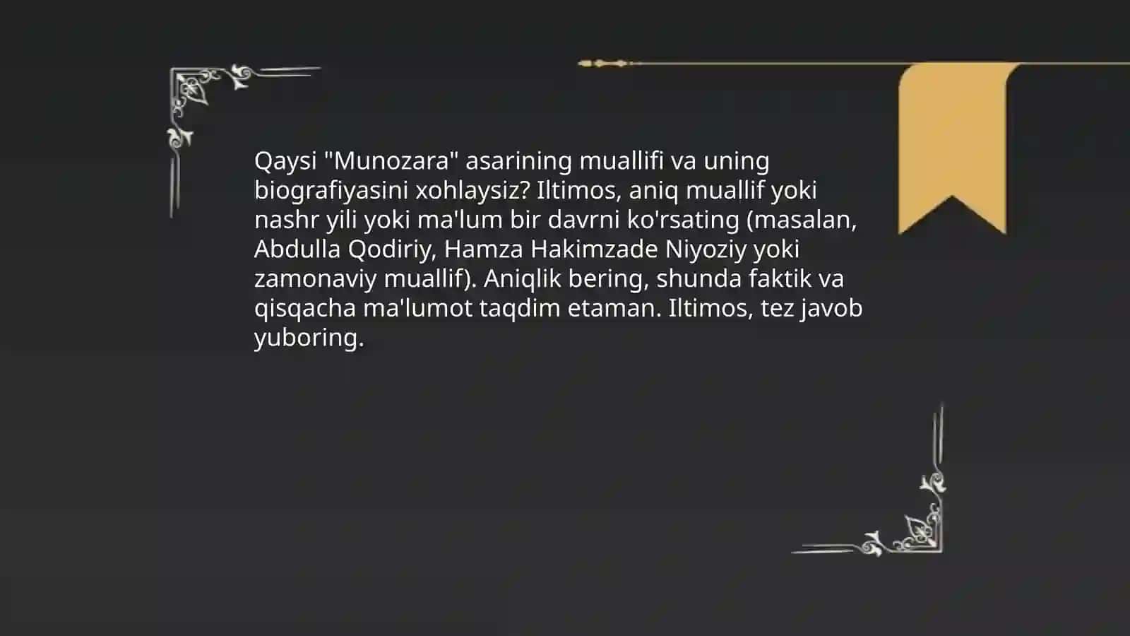 "Munozara" asari 3