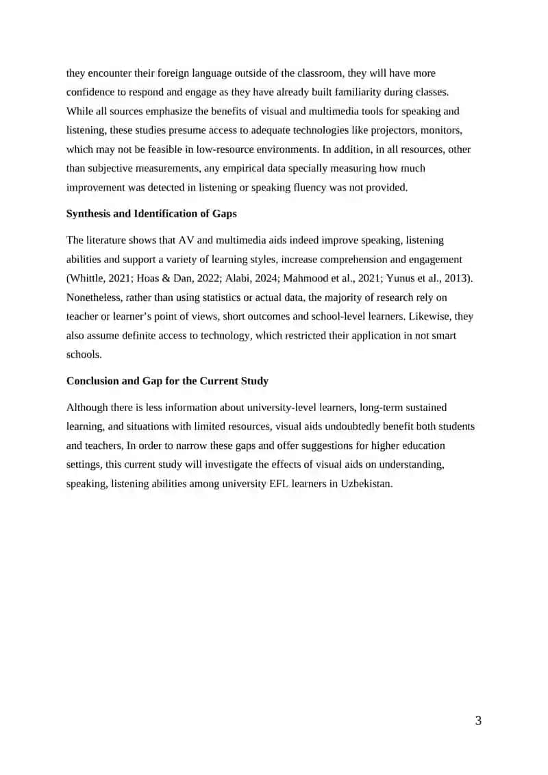 Literature Review on The Impact of Audio-Visual Tools on English Language Learning 3
