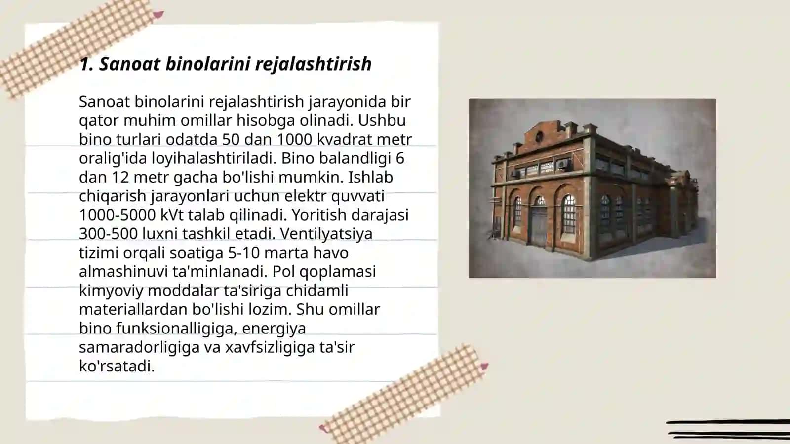 Sanoat binolarini loyihalash 3