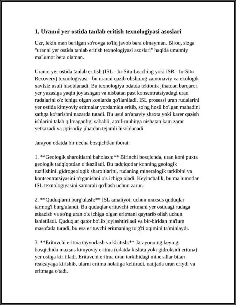URANNI YER OSTIDA TANLAB ERITISH 3
