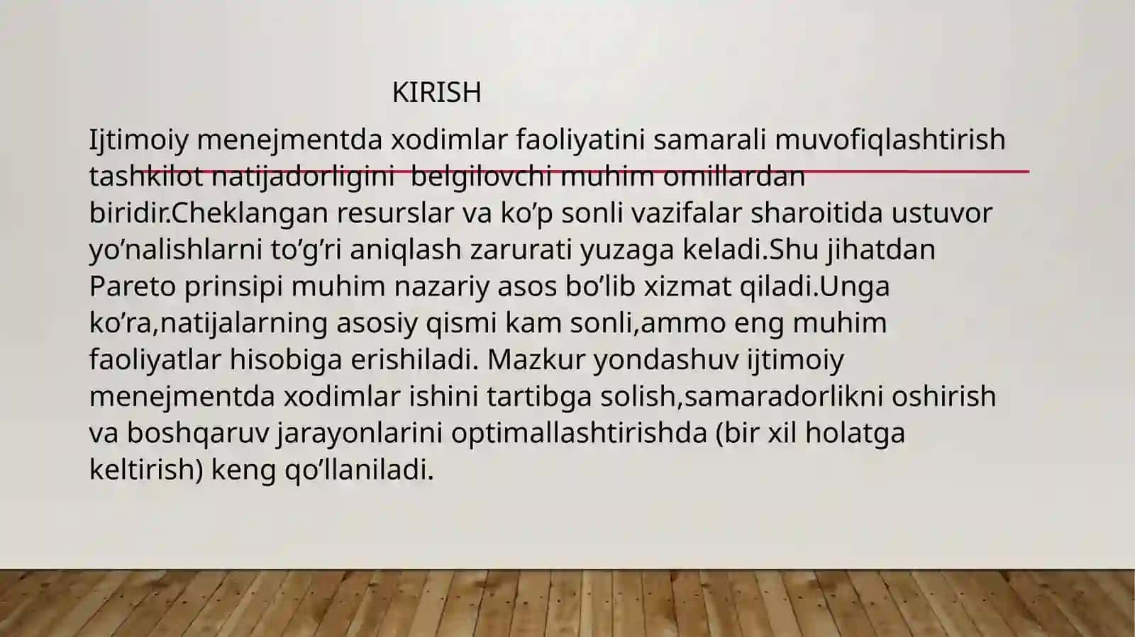 Ijtimoiy menejmentda xodimlar faoliyatini muvofiqlashtirishda Pareto prinsipi. 3