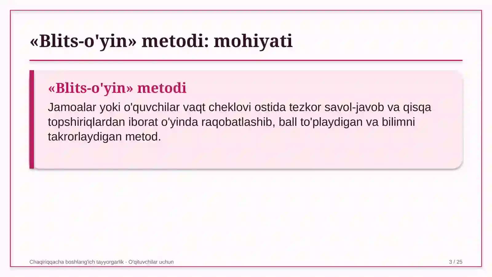 chaqiriqqacha boshlang'ich tayyorgarlik darslarida blits o'yin metodidan foydalanish 5633 3