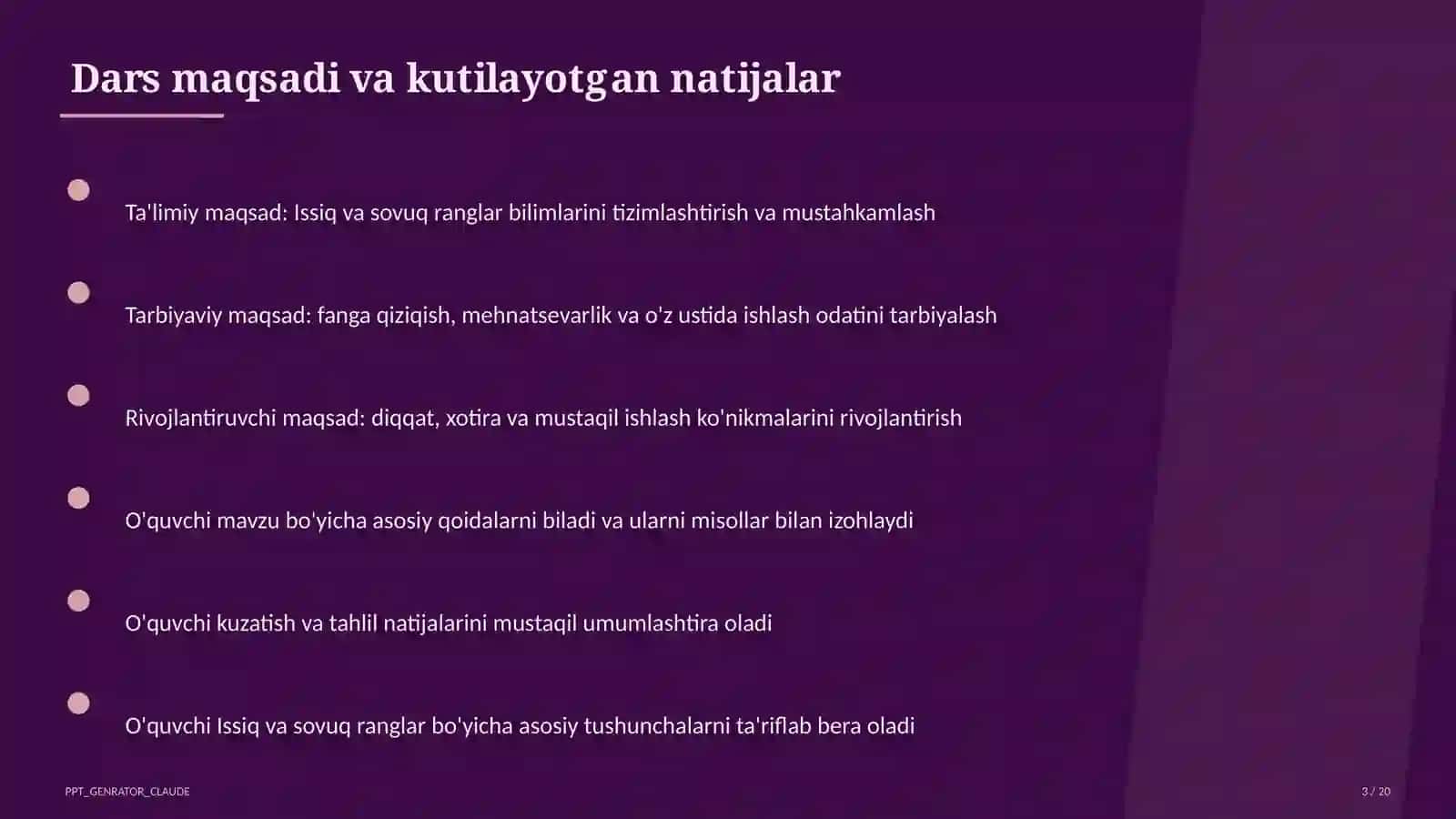 Issiq va sovuq ranglar (2-sinf) 3