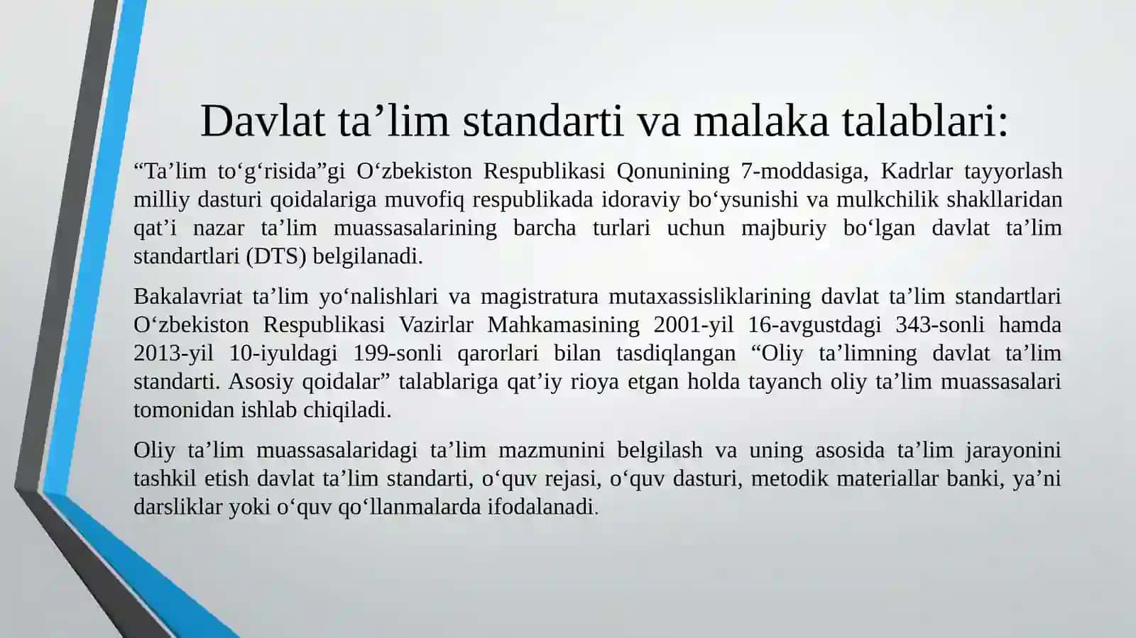 OLIY TA’LIMNING ME’YORIY-HUQUQIYHUJJATLARI 3