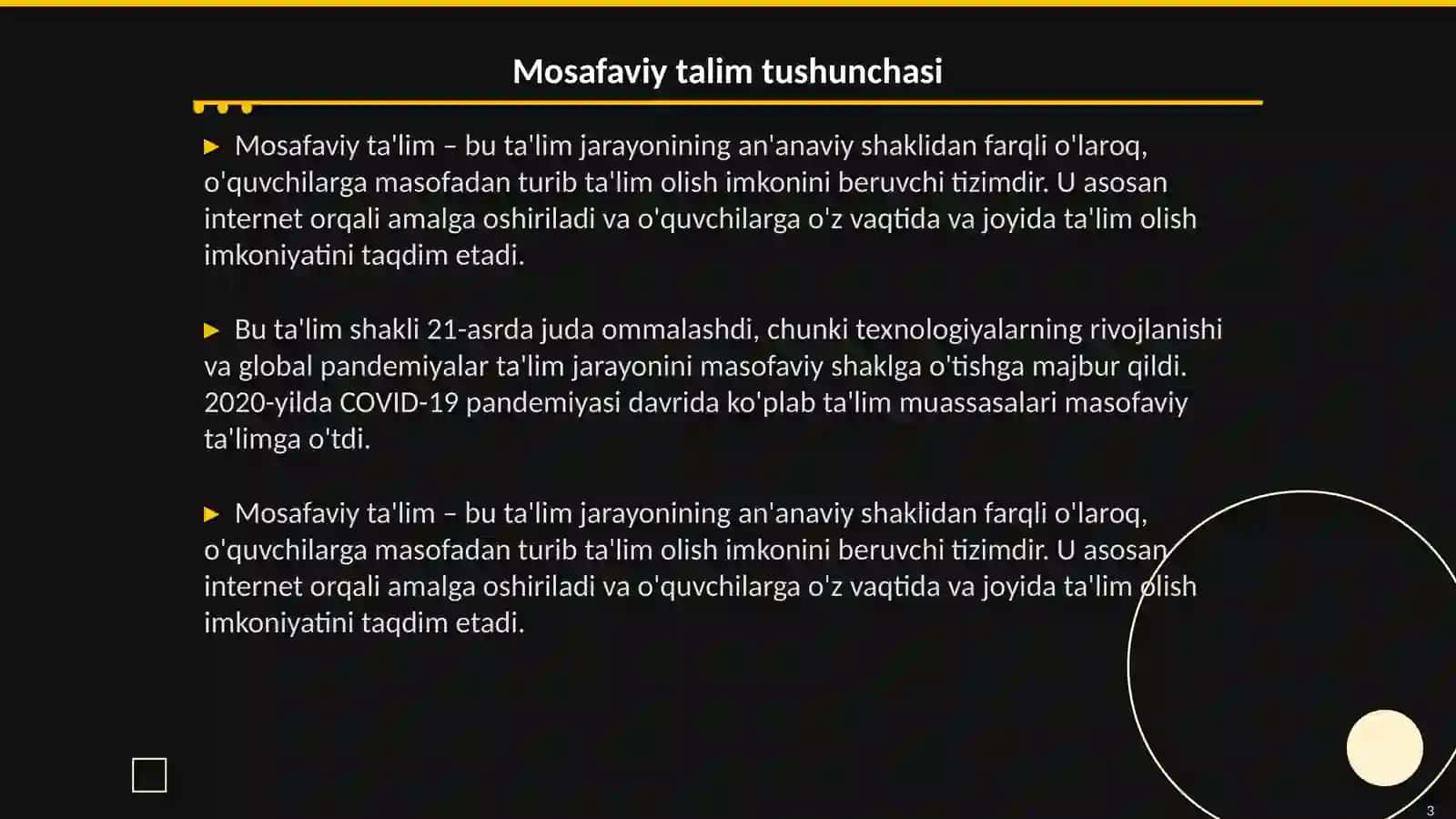 Mosafaviy talim 3