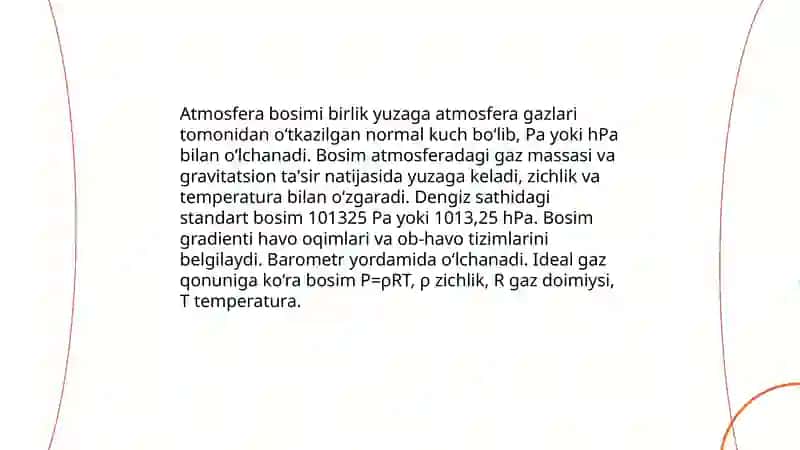 Atmosfera bosimi 3