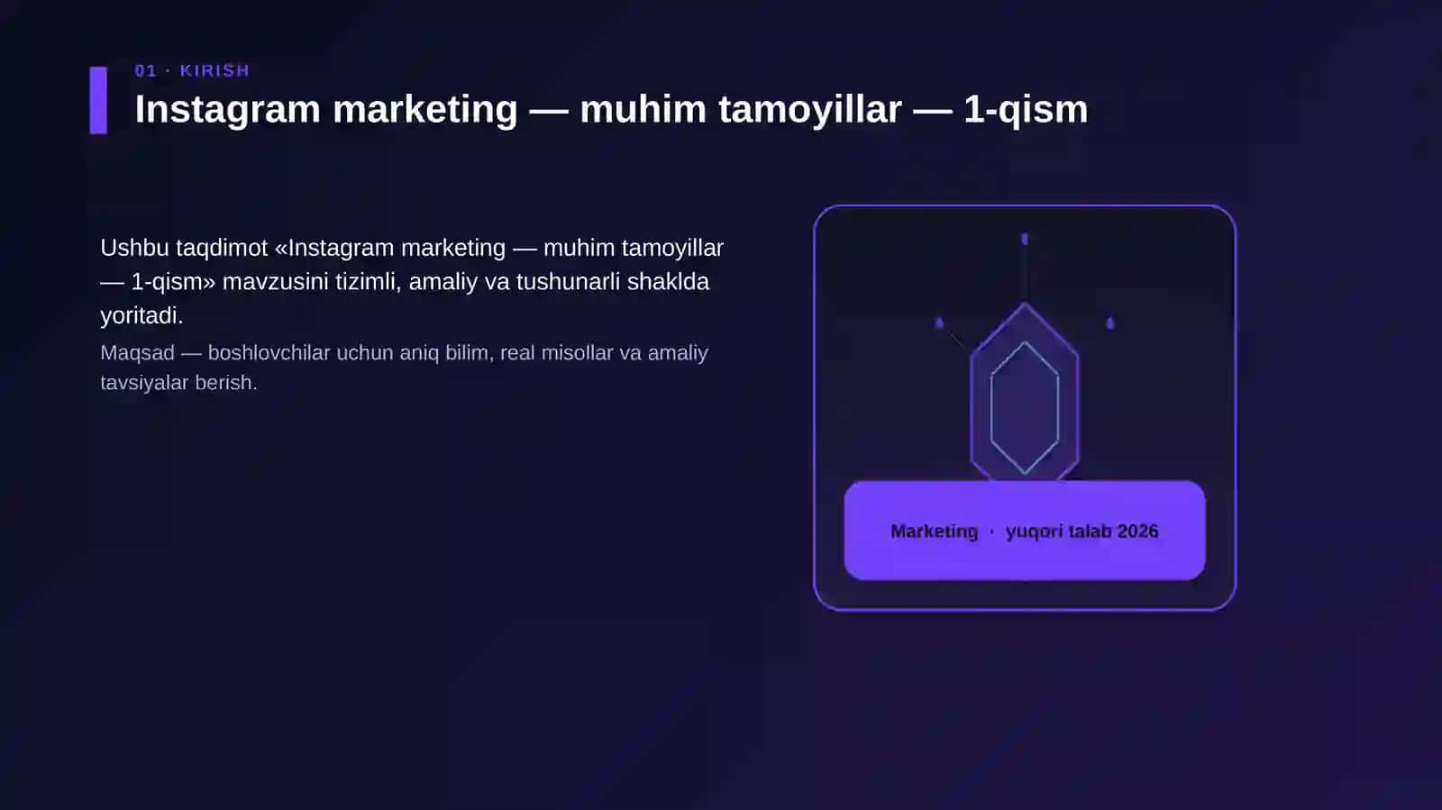 Instagram marketing — muhim tamoyillar — 1-qism 3