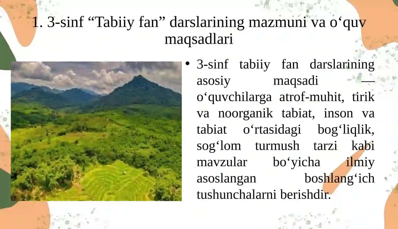 3-sinf “Tabiiyfan”darslarini tahlil qilish va ta'qriq qilish 3